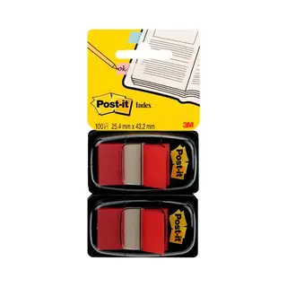 Post-It Flags, Red, 1 in Wide, 50/Dispenser, 2 Dispensers/Pack Selbstklebende Fahne 50 Blätter