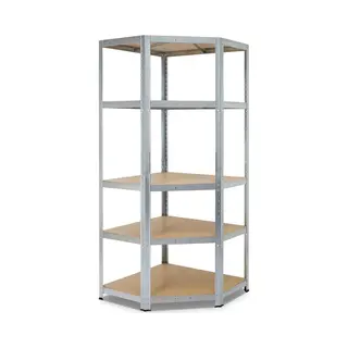 Avasco Stellingkast Hoek - Stellingrek 176x75x40x50cm - 5 Planken - 175kg Draagkracht Per Plank