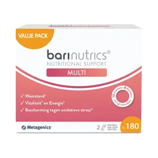 Metagenics Barinutrics Multi - Voordeelverpakking 180 Capsules (3 Maand Voorraad) - Multivitamine Voor En Na Een Maagverkleining (gastric Bypass Of Sleeve) - 13