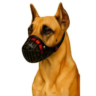 Dog Muzzle – Extra Large – Durable & Adjustable Plastic Muzzle For Safe Control – Ideal For Walks & Training – Flamingo Muzzle Silas Xxl