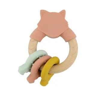 Trixie Activiteitenring Van Hout En Silicone - Mrs. Cat - Eerste Speelgoed Voor Baby - Kraamcadeau - Baby Cadeau