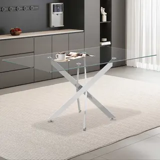 Rousseau Tafel 'Lasi' 160 Cm Glas, Poten Chroom