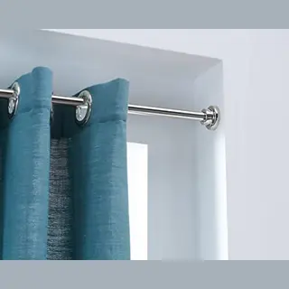 Acaza Gordijnroede - Gordijnstang Van 125-220 Cm - Zilver - Gordijnroede Zonder Boren - Gordijnrails - Gordijnrails Uitschuifbaar - Gordijnroede