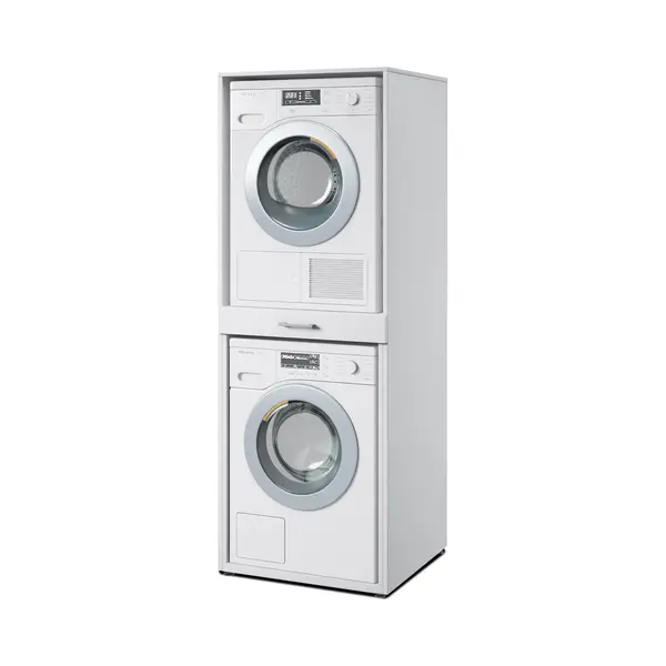 Mobistoxx Wasmachine Kast - Wasmachine Verhoger - Wasmachine Ombouw - 69 Cm X 67 Cm X 189 Cm (B X D X H) - Voor Wasmachine En Droogkast - Wit thumbnail