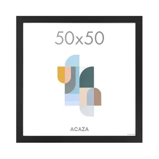 Acaza Bilderrahmen 50x50 Cm Schwarz, Mdf Holz Mit Bruchsicherem Acrylglas, Für Photos, Poster Und Puzzles, Wandmontage, Quadratisch
