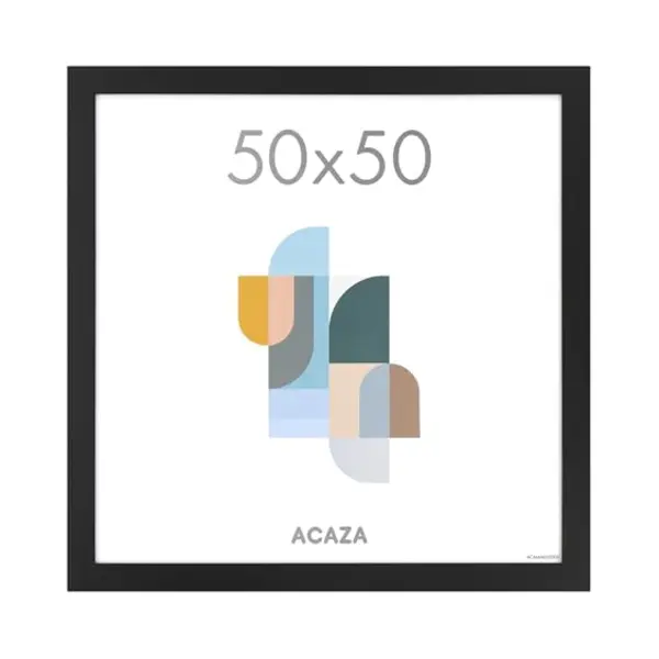 Acaza Bilderrahmen 50x50 Cm Schwarz, Mdf Holz Mit Bruchsicherem Acrylglas, Für Photos, Poster Und Puzzles, Wandmontage, Quadratisch thumbnail