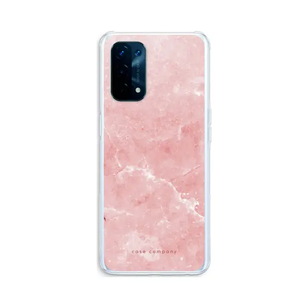Case Company® - Hoesje Geschikt Voor Oppo A74 5G Hoesje - Roze Marmer - Soft Cover Telefoonhoesje - Bescherming Aan Alle Kanten En Schermrand thumbnail