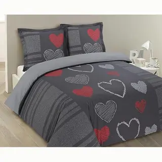 Vision Bettwäsche Bettbezug Romeo – 200x200 Bettwäscheset, Bettbezug 200 X 200 Cm Mit 2 Passenden Kissenbezügen 65 X 65 Cm – 100 % Baumwolle