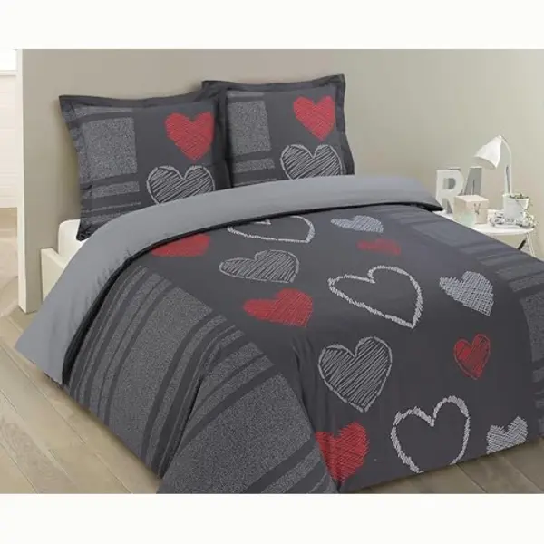 Vision Bettwäsche Bettbezug Romeo – 200x200 Bettwäscheset, Bettbezug 200 X 200 Cm Mit 2 Passenden Kissenbezügen 65 X 65 Cm – 100 % Baumwolle thumbnail