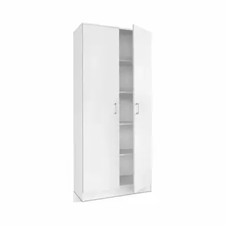 Interiax Opbergkast - Kledingkast 'Amelie' - 2 Deuren & 4 Legplanken | Wit | 180x80x40 Cm