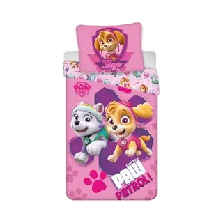 Paw Patrol Dekbedovertrek Skye En Everest Roze 140 X 200 Cm - 65 X 65 Cm