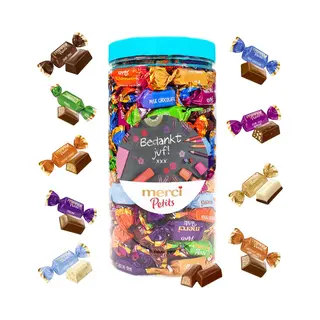 Merci Petits Chocolade Cadeau Voor Juf - "Bedankt Juf" - 700g