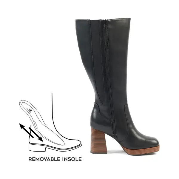 Gabylou Stiefel Mit Breiten Waden 2XL - Modell Melissa, BlackBrown25, 40 thumbnail