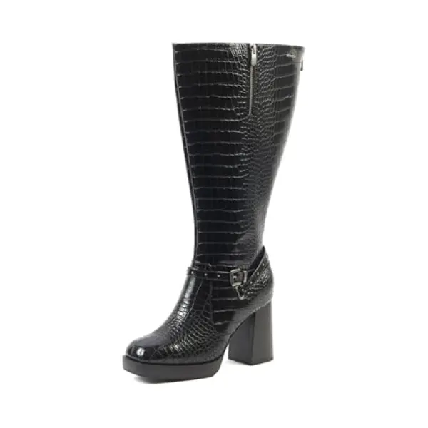 Gabylou 3XL Brede Kuitlaarzen - Model Manon, BlackCroco Croco thumbnail