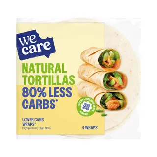 WeCare Lower Carb Tortilla Koolhydraatarme Wraps - 4 X 40g