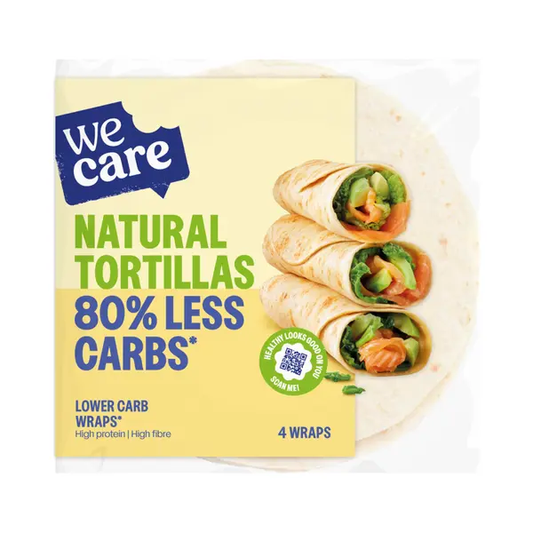 WeCare Lower Carb Tortilla Koolhydraatarme Wraps - 4 X 40g thumbnail