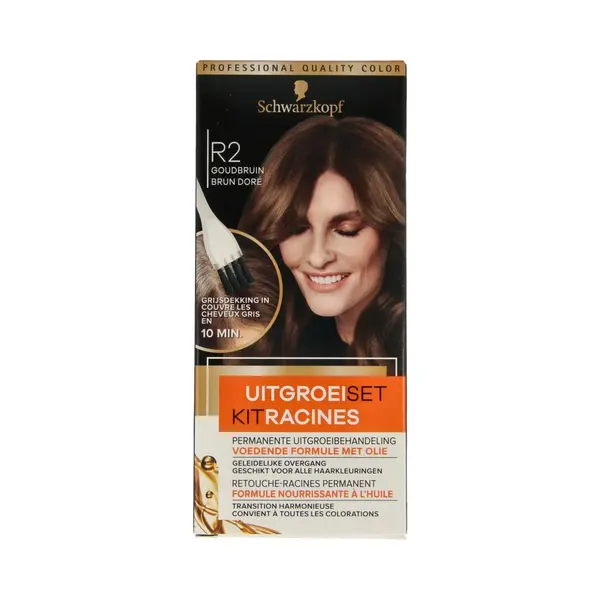Schwarzkopf Uitgroeiset Haarverf Goudbruin R2 1 Set thumbnail