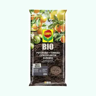 Compo Bio Potgrond Citrusplanten - 100% Organisch - Incl. Organische Meststof - Ook Voor Mediterrane Planten - Zak 20L