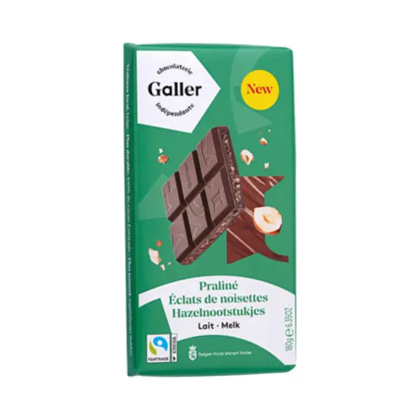 Milchschokoladentafel Mit Pralinéfüllung Und Zerkleinerten Haselnüssen Galler Lait Praline Eclats De Noisettes, 180 G thumbnail