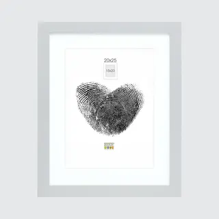Deknudt Frames Bilderrahmen Mit Passepartout - Silber - S66KD1 P1 20x25cm Für Bild 15x20cm - Bilderrahmen Holz Mdf - Bilder Aufhängen Oder