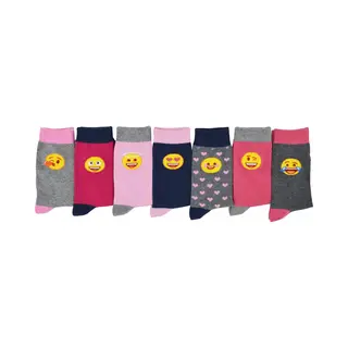 Emoji Sokken / Kousen Multipack 7-paar Meisjes Maat 31/34 - Faces Chaussettes Socks
