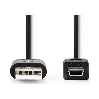 Nedis CCGT60300BK10 Usb-kabel Usb 2.0 1 m Usb A Mini-Usb A Zwart