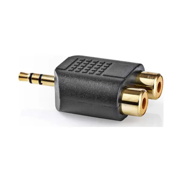 Nedis CAGP22940BKG tussenstuk voor kabels 3.5mm 2x Rca Zwart thumbnail