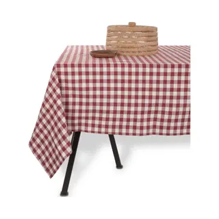 Tiseco - Tafelkleed Gingham - Katoen - Geblokt - 150x300 Cm, Rood
