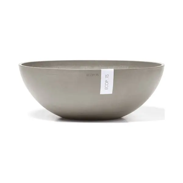 Ecopots Vienna 50 - Taupe - Ø50, 4 X H18, 5 Cm - Ronde Taupe Bloempot thumbnail