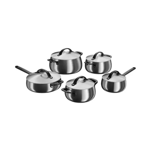 BergHOFF Home Topfset Edelstahl – 10-tlg. – Kochtopf Set Mit Deckel - Töpfe Set Induktion, Ceran-, Gasherd & Elektroherd Geeignet – Topf Set - thumbnail