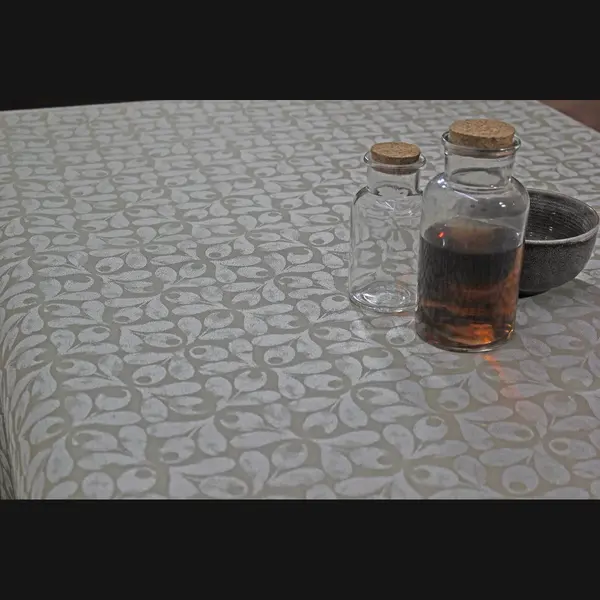 Jacquard Geweven Gecoat Luxe Tafellaken - Tafelzeil - Tafelkleed - Alise Creme - Hoogwaardig - Opgerold Op Dunne Rol - Geen Plooien - Rechthoekig - thumbnail