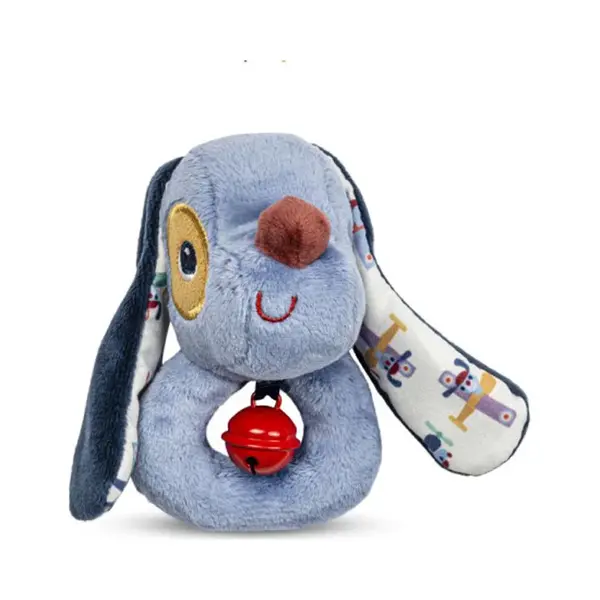 Lilliputiens - Baby Rattle Rings From Birth - Jules The Dog - Blue Sensory Development Toy - Stimulates Sight, Hearing And Motor Skills - 19 Cm - thumbnail