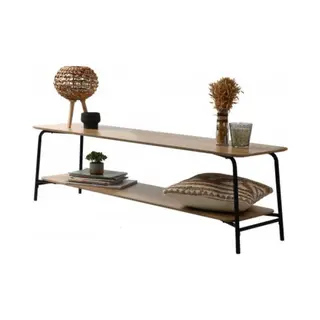 Urban Living - Tv-meubel Met 2 Niveau's - Dressoir - Metaal/Hout - 150x40x43, 5cm - Zwart