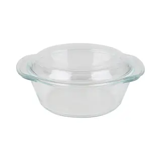 Chef Traiteur Ovenschaal Van Borosilicaat Glas Met Deksel - Rond - 1.5 Liter - 24 X 21 X 10 Cm