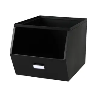 Urban Living Stapelbare Opbergmand - Open Metal Box - 23 X 32 X 21 Cm - Metaal - Zwart