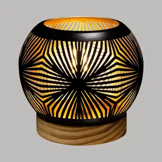 Atmosphera Tafellamp Bol Kandelaar D14, 5x13, 5cm - Batterij Niet Inbegrepen - Zwart