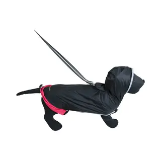 Jack And Vanilla Hondenregenjas Zwart - Ruglengte 30 Cm - Reflecterend Hondenjas Waterdicht