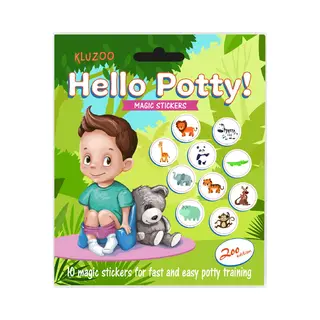 Kluzoo Hello Potty! - 10 Magic Stickers Met Dieren - Zindelijkheidstraining Kind - Plasstickers Voor Kinderen- 10 Magische Plasstickers - Potjestraining