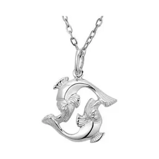 Montebello Ketting Vissen - 925 Zilver - Horoscoop - 17x20mm - 45cm