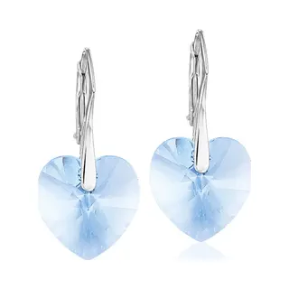 Montebello Oorbellen Noor HZ54 - Swarovski Hart - 925 Zilver Gerhod. - Ø14mm - 30mm