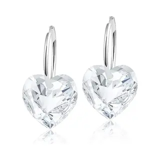 Montebello Oorbellen Alicia HZ53 - Swarovski Hart - 925 Zilver Gerhod.- Ø14mm - 24mm