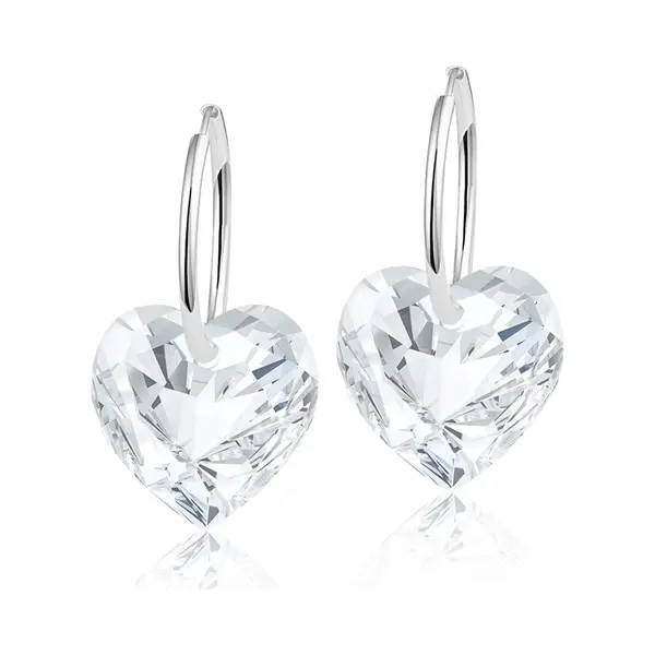 Montebello Oorbellen Alicia HZ53 - Swarovski Hart - 925 Zilver Gerhod.- Ø14mm - 24mm thumbnail