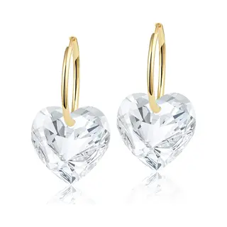 Montebello Oorbellen Alicia HG53 - Swarovski Hart - 925 Zilver Verguld - Ø14mm - 24mm