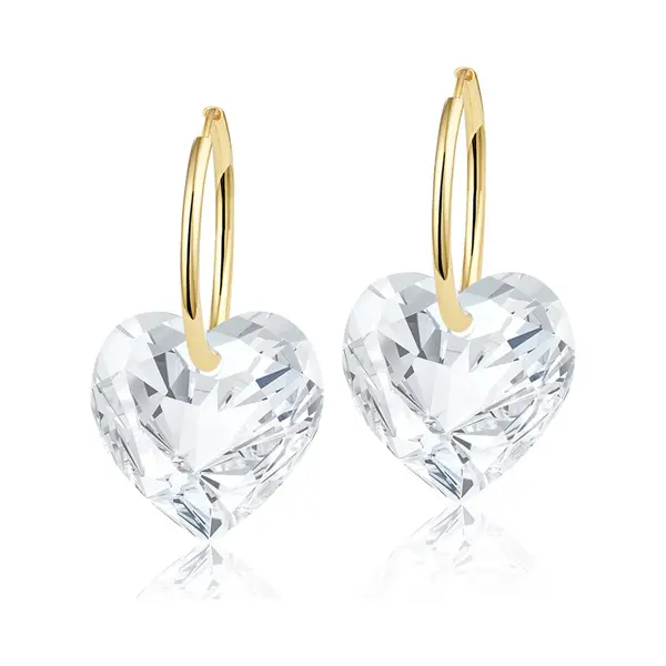 Montebello Oorbellen Alicia HG53 - Swarovski Hart - 925 Zilver Verguld - Ø14mm - 24mm thumbnail