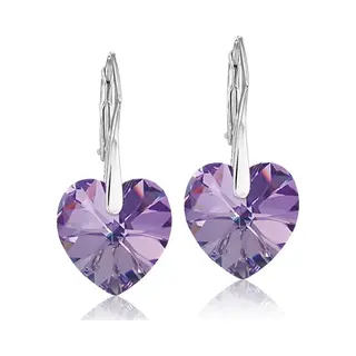 Montebello Oorbellen Noor HZ115 - Swarovski Hart - 925 Zilver Gerhod. - Ø14mm - 30mm