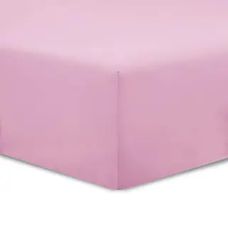 Vision - Hoeslaken, 160 X 200 Cm. Kleur, Roze - 100% Katoen, 57 Draden, 4 Elastische Hoeken