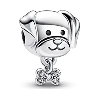Pandora Moments Dog Sterling Silver Charm With Clear Cubic Zirconia