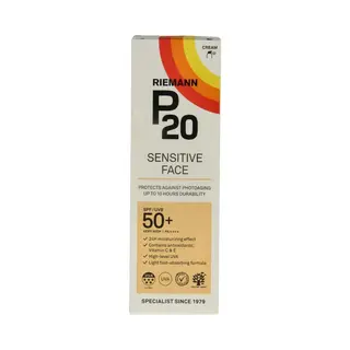 P20 Riemann Sensitive Face LSF50+ Uv-Schutzcreme, 50 G, Nicht Fettend, Hochwirksam, Schützt Das Gesicht Vor Uv-Strahlung, Sonnenschutzfaktor 50+,