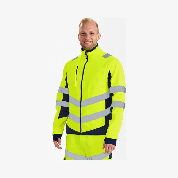 Engel Safety Softshell Jack 1158-237 - Hi-vis Yellow / Blue Ink - 6XL thumbnail