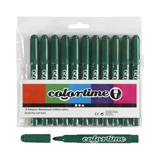 Color Time Marker, 5 Mm Linie, Mørk Grøn, 12 Stück